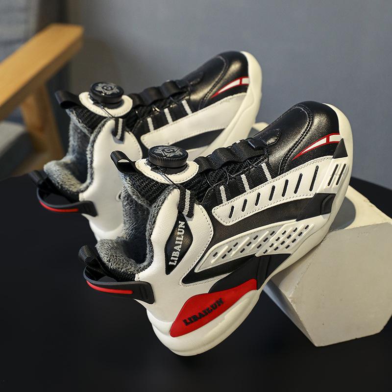Children's basketball special sneakers 2025 winter velvet boys' sports medium and older children's professional basketball shoes winter