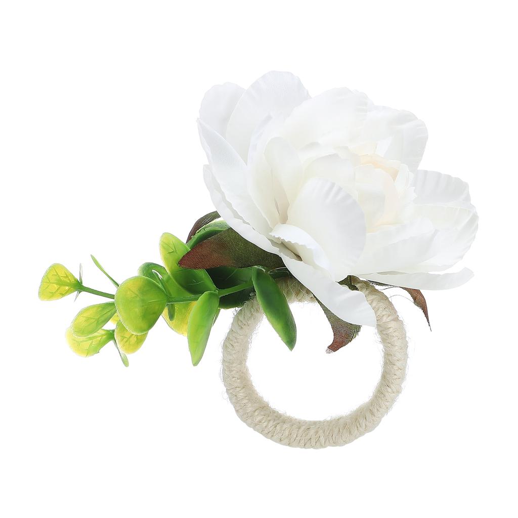 12Pcs Napkin Red Fruit Red Flowers Smoother Rugged Stylish Flower Napkin Ringfor Christmas Halloween