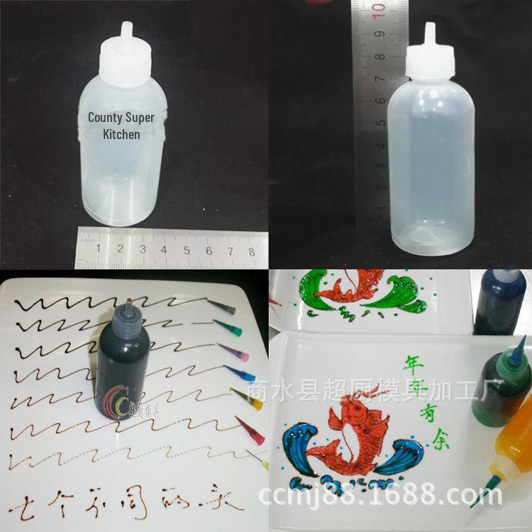 7 Başlıklı 50ml Reçel Boyama Kabı - Çekme ve Atma Hattı için Yaratıcı Mutfak Şişesi