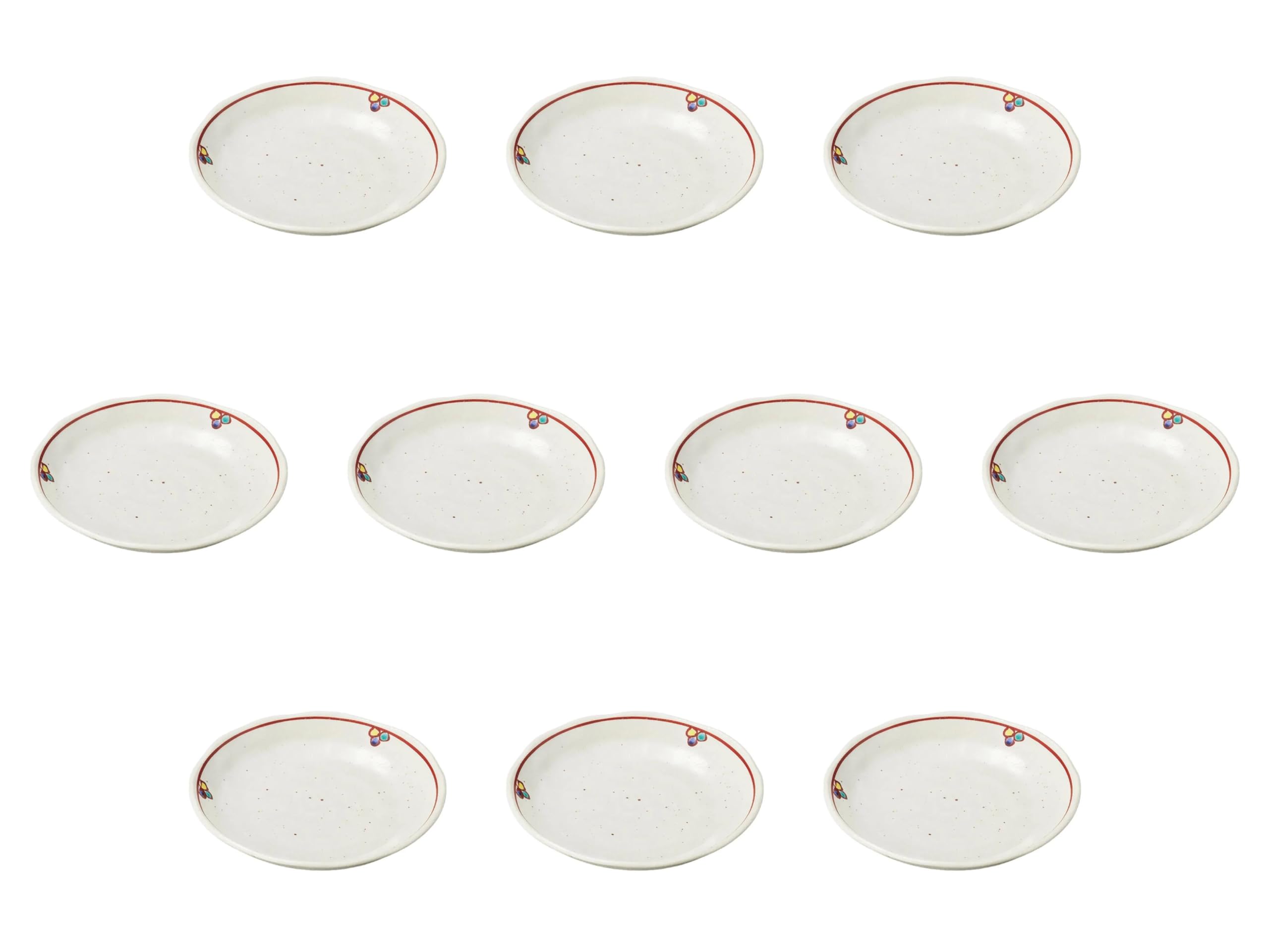 

Set of 10 polka dot 14cm plates Small plates Setomonohonpo hand-painted [14×2.7cm]