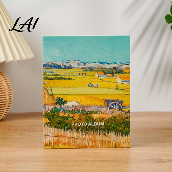 Thick Cardboard Photo Album Oil Painting Style Album Cartoon Slip-In Pocket Kids Memory Book Paper Easy Insert Cover Storage Transparent Sleeves
