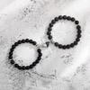 2Pcs/Set Beads Bracelet Couple Lovers Natural Stone Distance Magnetic Heart Bracelets For Women Men Fashion Wedding Jewelry Gift