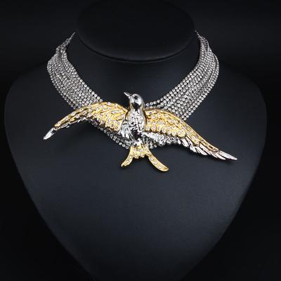 Exaggerated Retro Bird Swallow Fashion Multi-Layer Full Diamond Necklace Niche Temperament Neck Chain Women