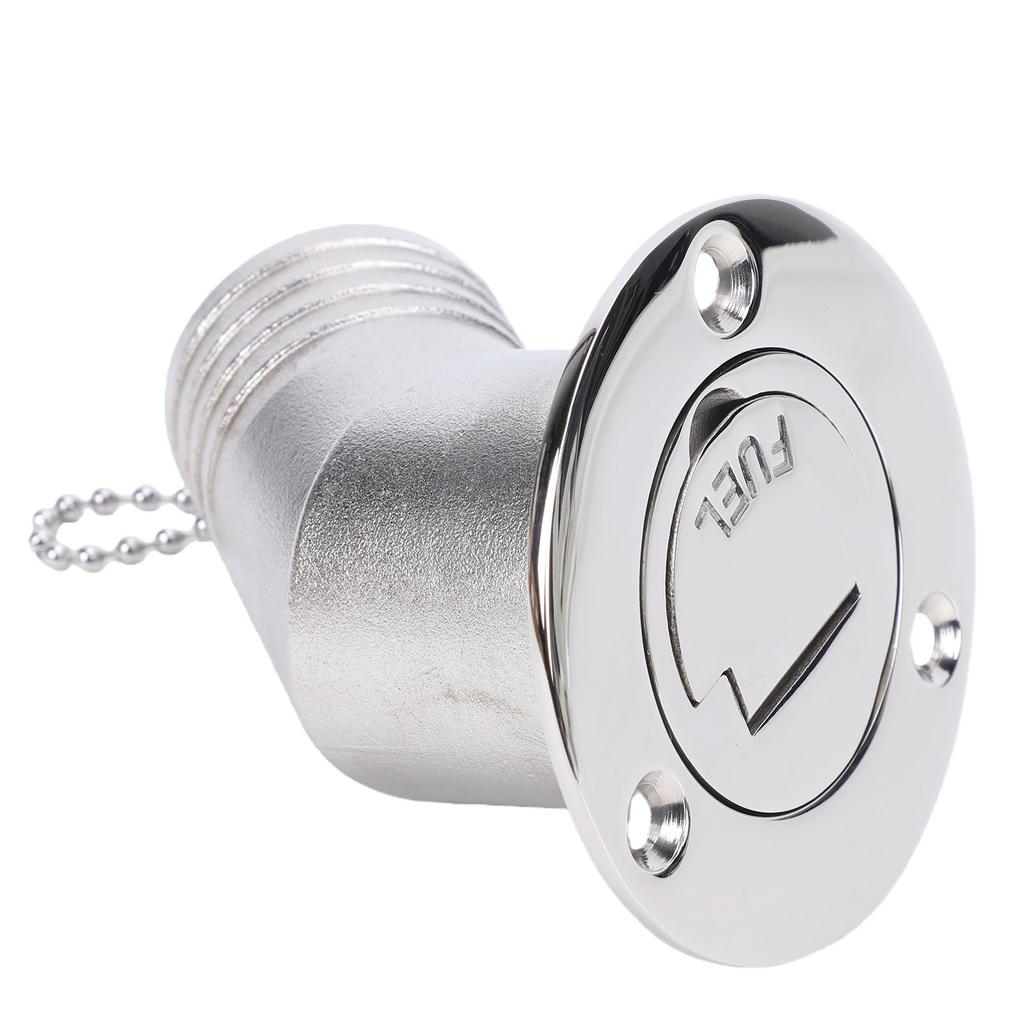 Boat Fuel Gas Deck Fill with Keyless Cap 38mm Boat Fuel Deck Filler 1.5 Inch Stainless Steel Deck Fuel Filler Neck for