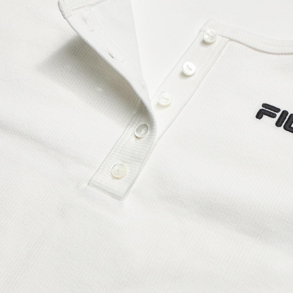 Fila Original Simple Solid Color Embroidered T-Shirt Women Tops Cloud-White F11W629113FWT
