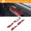 Door Window Lift Switch Panel Trim For Avalanche Yukon Sierra 07-13 Red Carbon