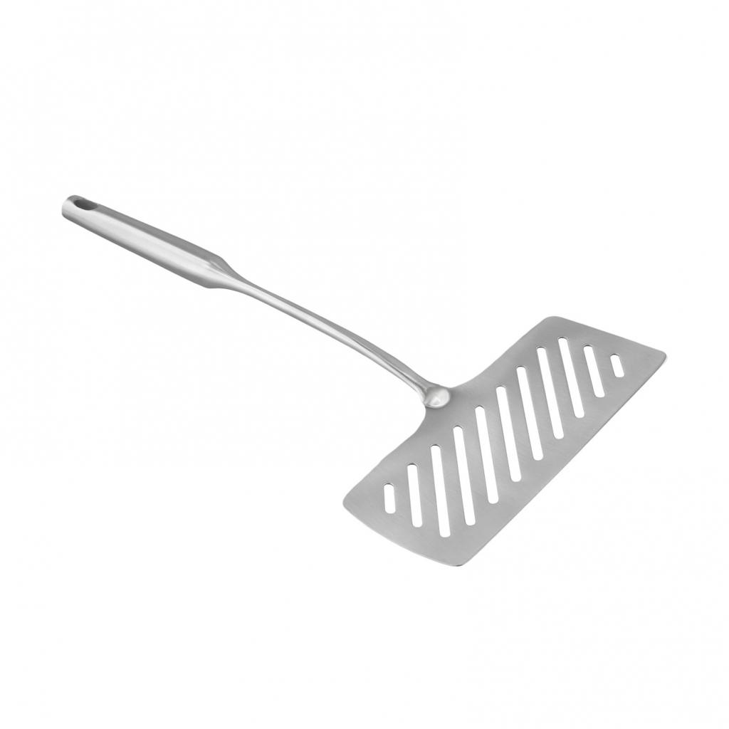 Sturdy Stainless Steel Fish Spatula with Wide Slotted Design for Frying