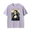 Vintage Mona Lisa Headphones Funny Disgust Face Parody Art T Shirts Unisex Unisex Casual Cotton Fashion T Shirt Short Sleeve Tshirt