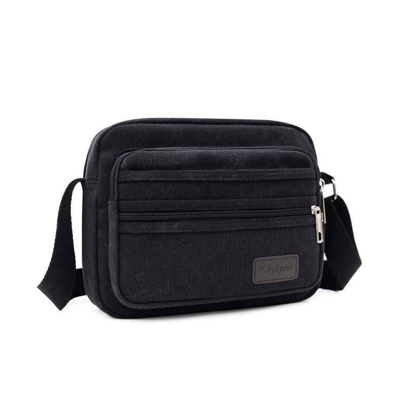 Men's Retro Fashion Canvas Crossbody Bag - Breathable, Solid Color Design