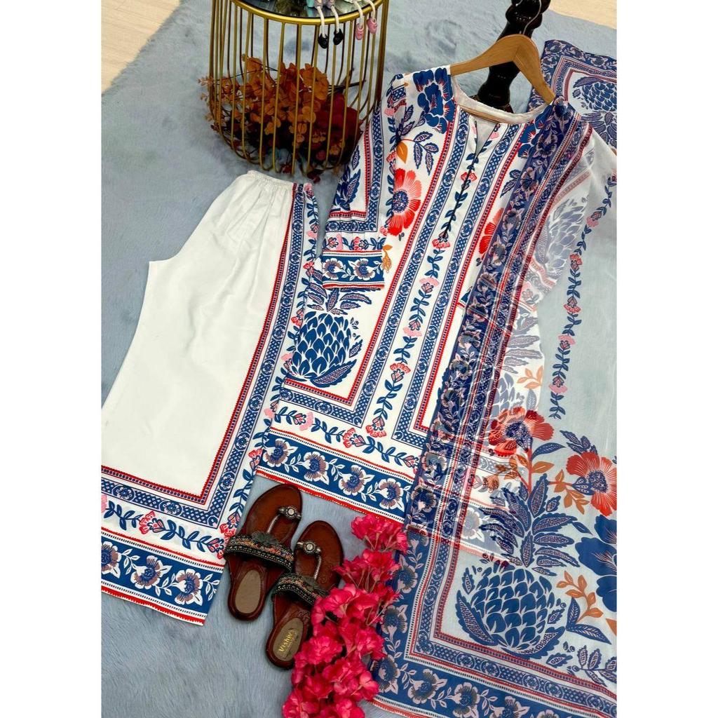 *Launching New Đěsigner Party Wear Look Pur Natural Crepe Top&plazzo Co-ords Set*