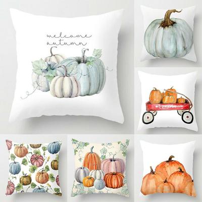 45X45Cm Watercolor Pumpkin Halloween Thanksgiving Print Pattern Polyester Pillowcase Home Decor Throw Pillow Cover