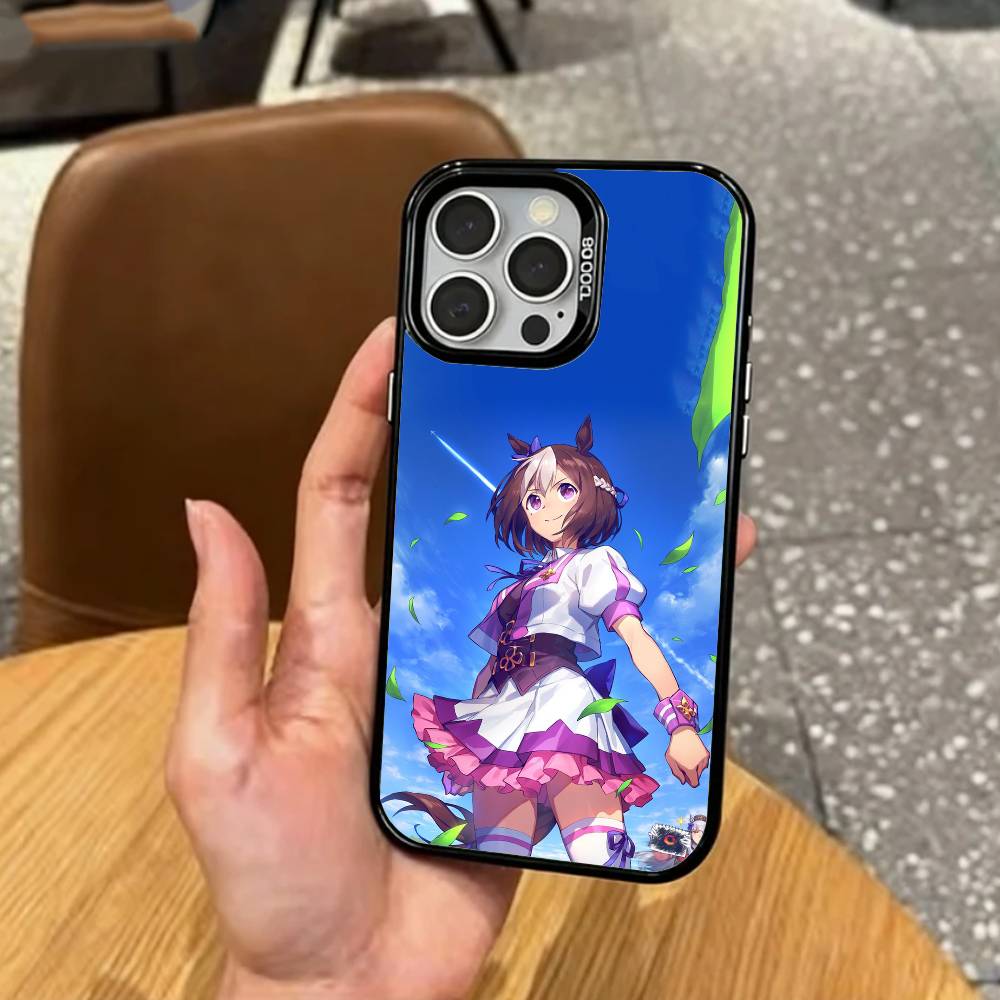 CUTE S-Special Week Phone Case For iPhone17,16,15,14,13,12,11 Plus,Pro Max Colored Silver Plated Inside Cover
