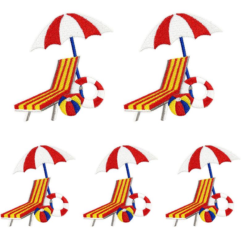 10pcs /Lots Cartoon Summer Surf Style Embroidered Fruit Drinks Patch Iron On Patches For Clothing Lobster Turtle Starfish Sew Diy