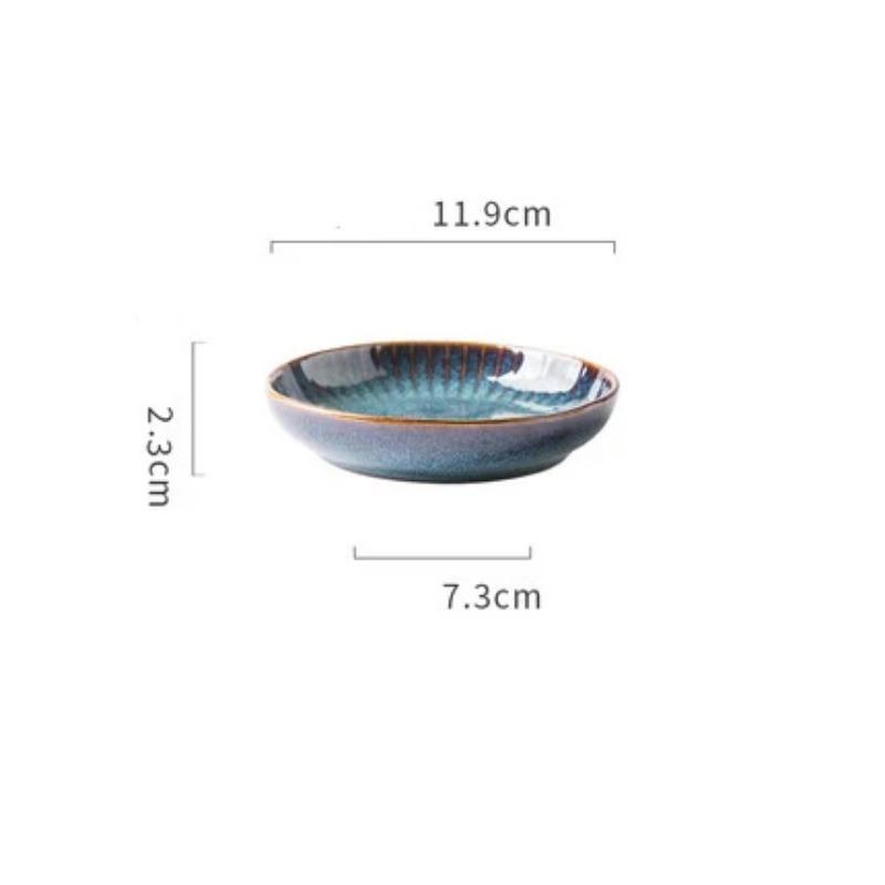 Nordic Style Kiln Glazed Ceramic Rice Salad Bowl Soup Bowl Round Dish Dinner Plate Tableware