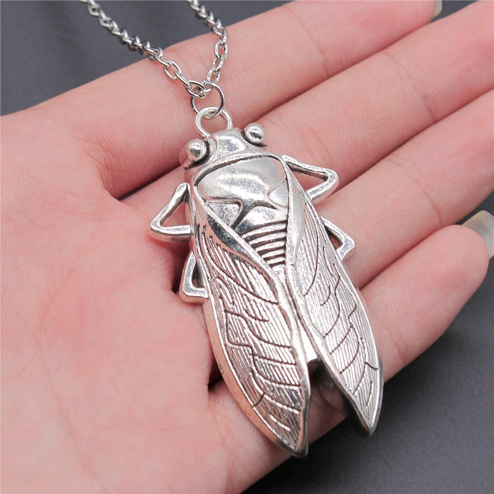 New Fashion Antique Silver Color Flying Animal Insect Necklace Butterfly Dragonfly Bee Cicada Pendant Necklace Gift For Women