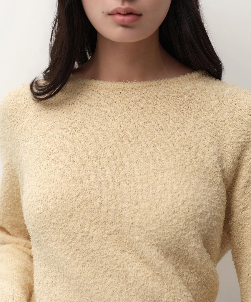 MUSINSA STANDARD WOMAN Women'S Fluffy Boat Neck Knit [Light Beige]