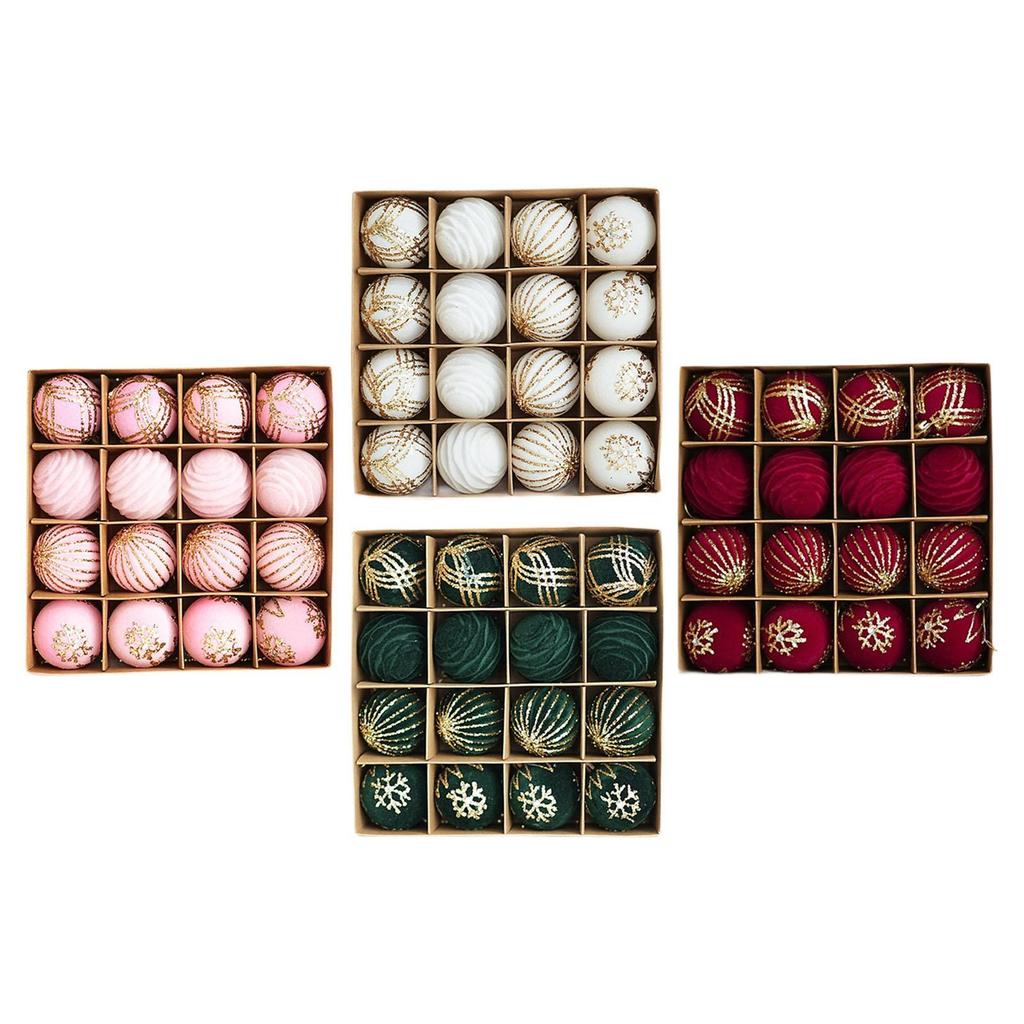 16x Christmas Balls Christmas Tree Baubles DIY Lightweight Shatterproof Party