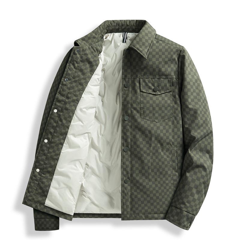 Herren Schwarze Lässige Revers Daunenjacke - Winter Kältebeständig, Warm, Lockere Passform