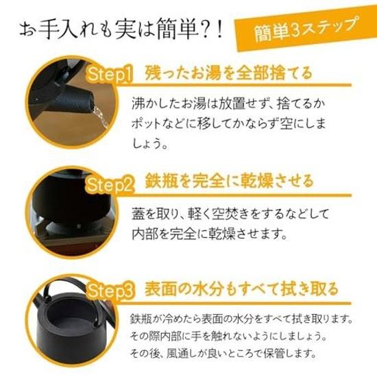 Skater Iron Kettle IH Compatible Gas 1000ml Black ITP2