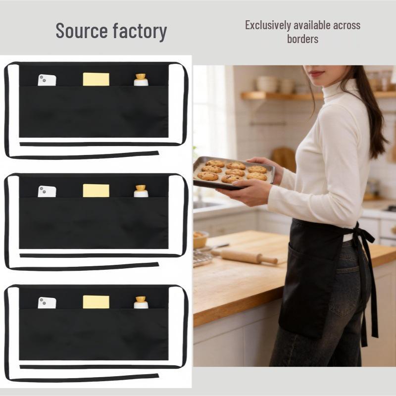 Multi-Color Triple-Pocket Half-Length Work Apron for Restaurants and Kitchens