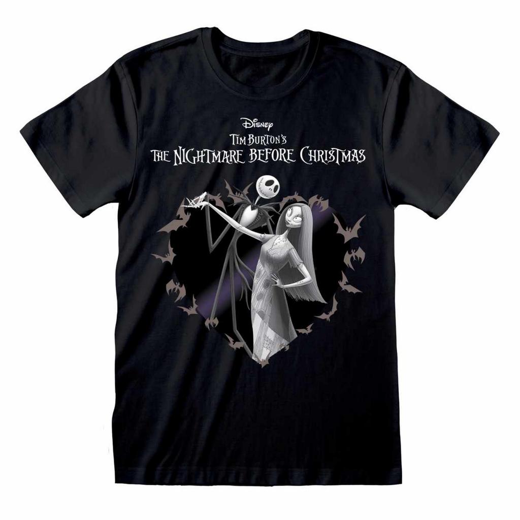 Nightmare Before Christmas Unisex Adult Bat Heart T-Shirt