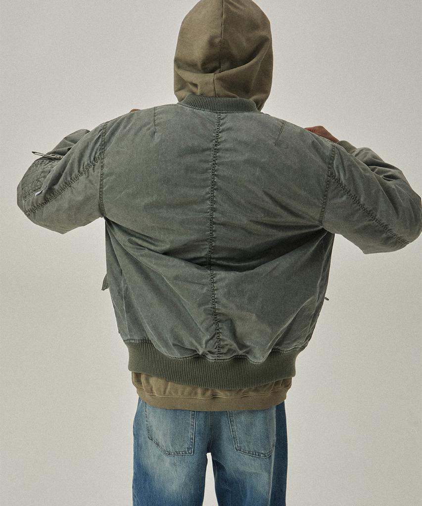 Magoodgan Bomber 5602 Pigment Padded Silver Grey Flight Jacket