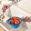 Foldable Silicone Fruit Vegetable Strainer Washing Basket with Handle Strainer Collapsible Drainer Kitchen Storage Tool Basin