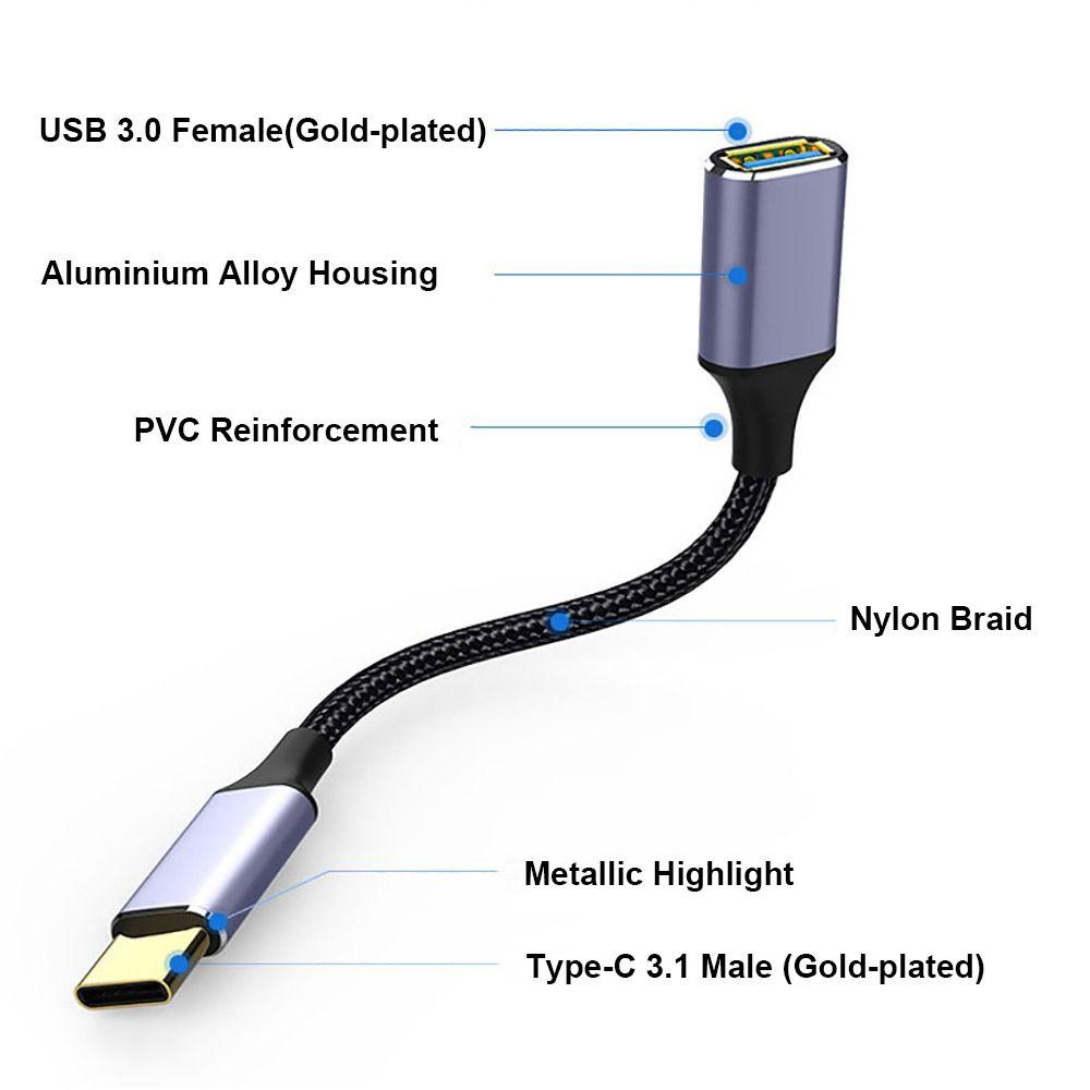 Male To Female Extension Wire Laptop OTG Adapter Line Professional Type-C To USB 3.0 A Cable