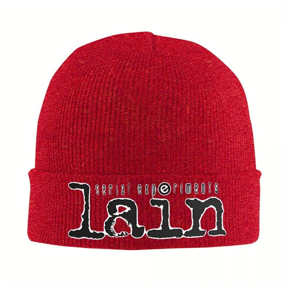 New Serial ExperiUnisexts Lain Knitted Hat Womens Unisexs Beanie Winter Hats Acrylic Anime Lwakura Sci Fi Unisexga Casual Caps