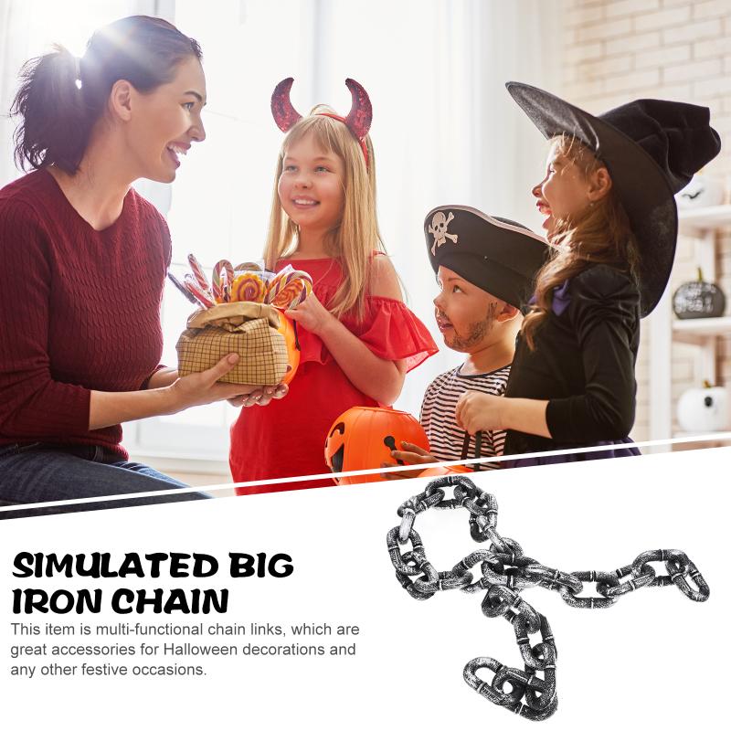 1M Halloween Simulation Chain Party Layout Decor Plastic Barrier Chain Halloween Performance Stage Props Costume Accessory