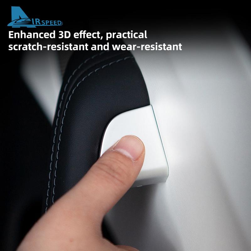 Silver ABS Car Door Switch Patch Trim Cover for Tesla Model 3 Highland 2024-UP Model Y Juniper 2025 2026 2027-UP Car Accessories