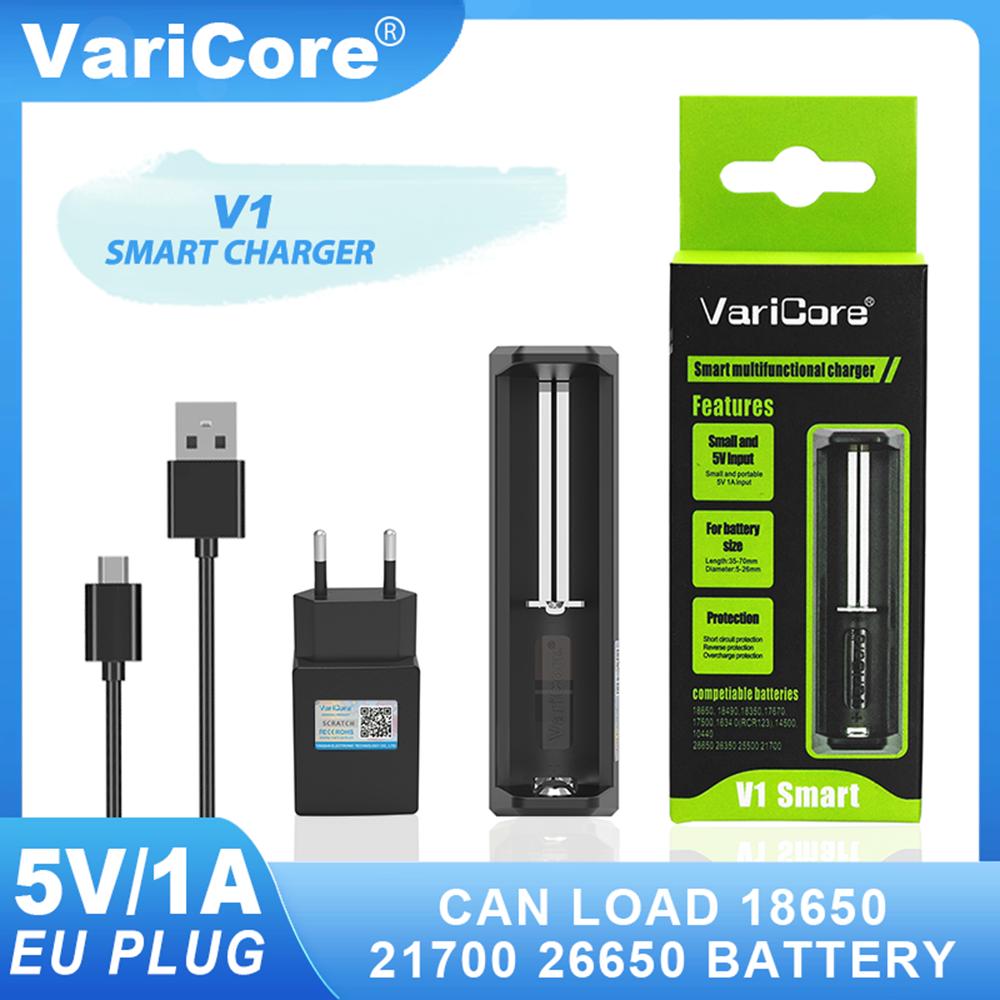 VariCore V1 3.7V 18650 21700 26650 18500 20700 18350 14500 10440  23650 18490 17670 Rechargeable Lithium Battery Charger