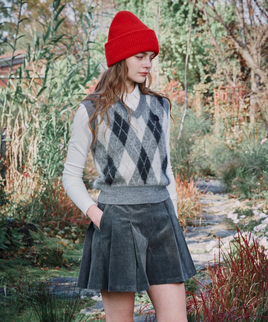 KLIMGOLF Mohair Argyle Knit Vest