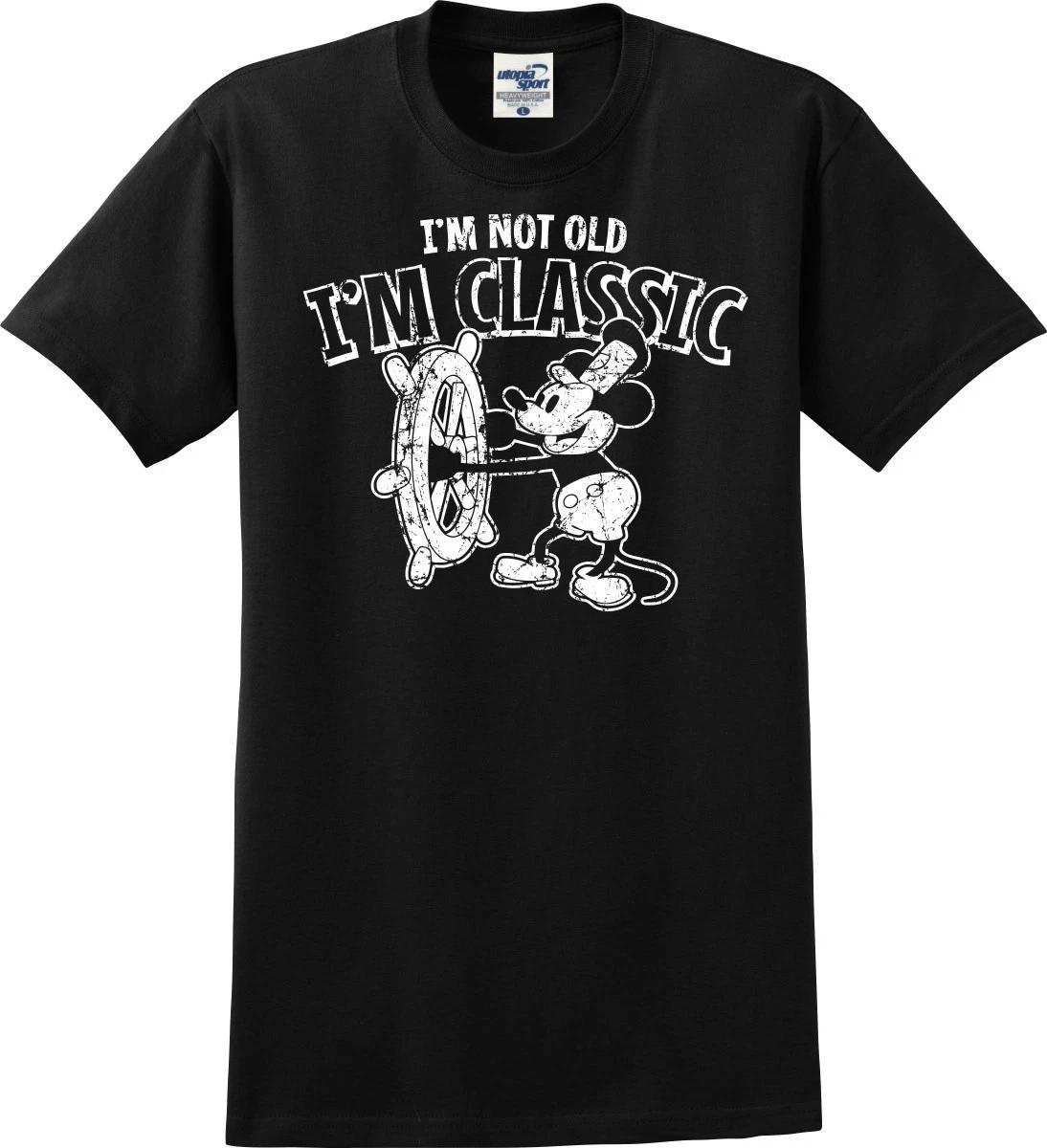 

I m Not Old I m Classic Steamboat Willie Cartoon Distresse Unisex T shirt (S-5X) 2XL