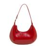 Candy Color Moon Underarm Bag Solid Color Women's Hobo Bag Casual Pu Leather Shoulder Bag  Girl