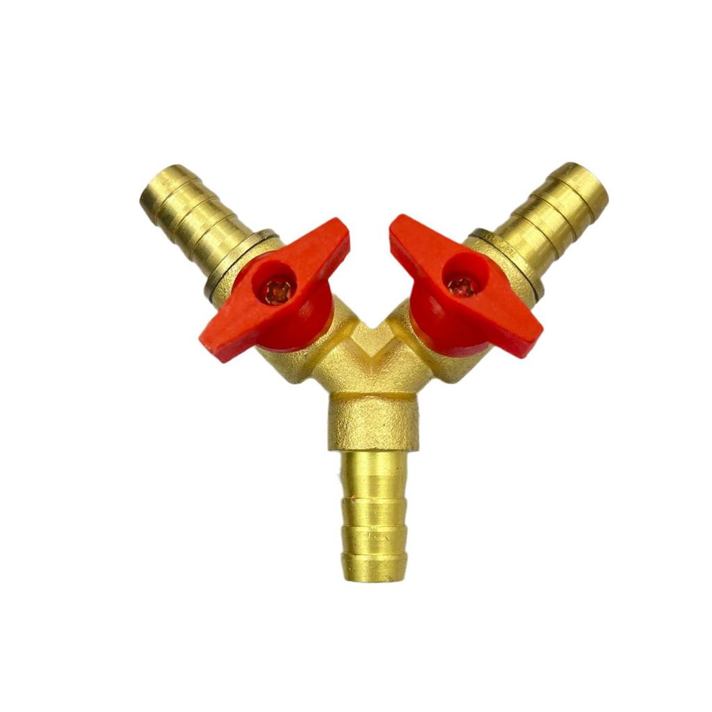 Three-Way Brass Gas Valve with Pagoda Pointed Nozzle for Liquefied Gas Stoves