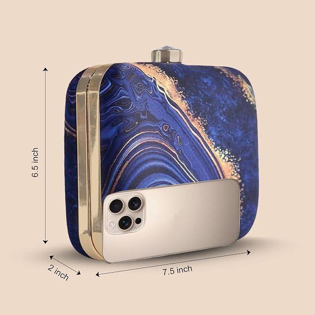 Quirky Multicolor Printed Statement Box Clutch with Detachable Strap Chain - Fashion Sling Bag for Occasions & Festivals - Gift for Women