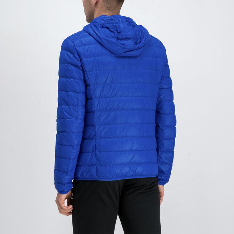 Emporio Armani EA7 Letter And Number Print Hooded Zip-Fit Casual Down Jacket Men Outerwear Blue 8NPB02-PN29Z-1598