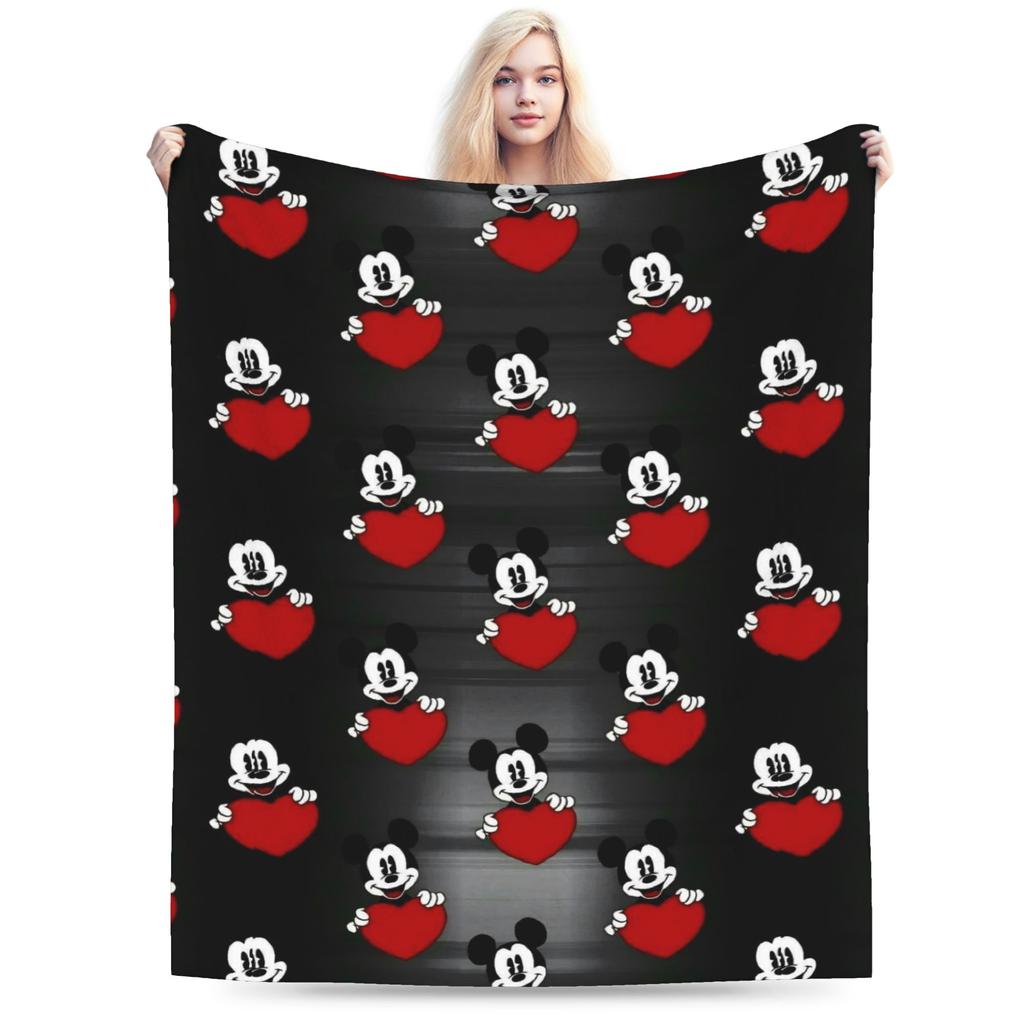 GUOYU Blanket Valentines Day Mickeys And Minnies Throw Blanket for Couch Cozy Plush Blanket Inches Multiple Sizes Bedspread for All Seasons
