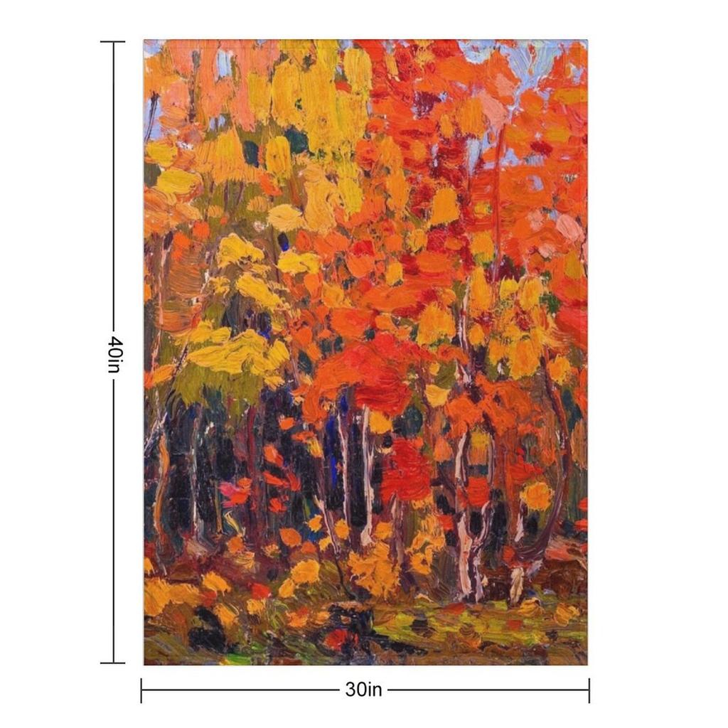 Tom Thomson - Autumn Wood Throw Blanket Soft Plaid Weighted Polar heavy to sleep Blankets