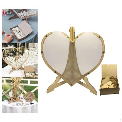 Svatební kniha hostů Heart Drop Box dřevěný rám se stojanem pro venkovní oslavu výročí