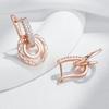 Unique Design Full Natural Zircon Dangle Earrings For Women Fashion  Rose Gold Color Romantic Daily Fine Jewelry