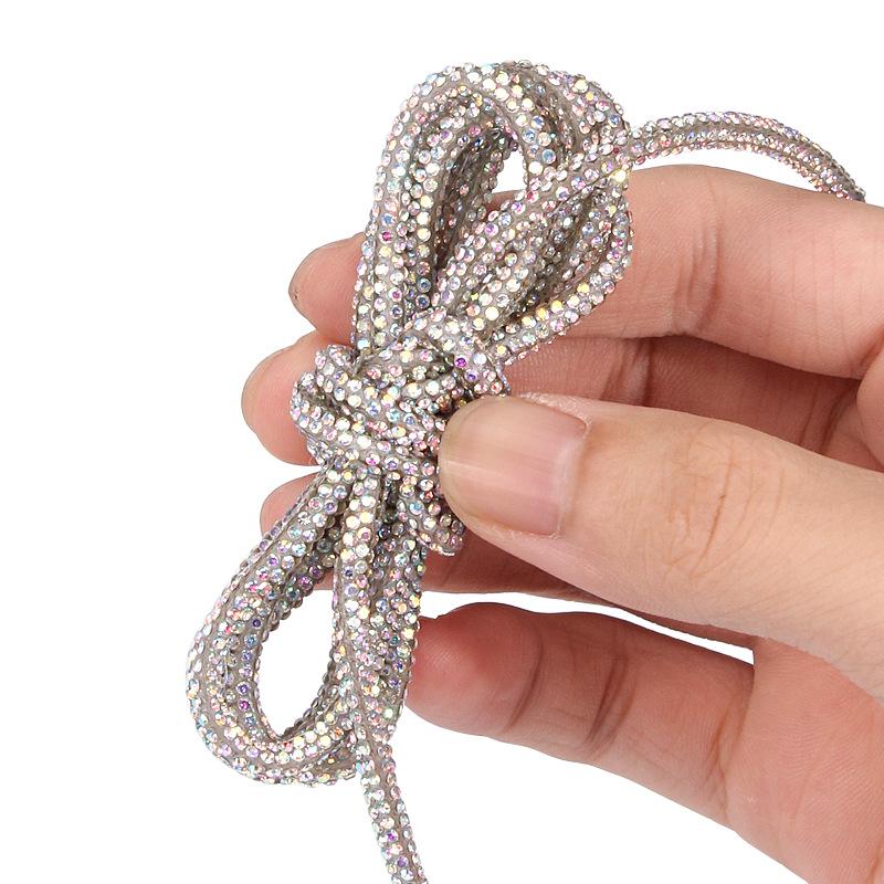 – Tube Rhinestone Shoelace Crystal Silver Decorative Accessories