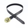 Western Denim Belt Bullhead Buckle Retro Green Retro Male And Female Punk Leather Equestrian Belt