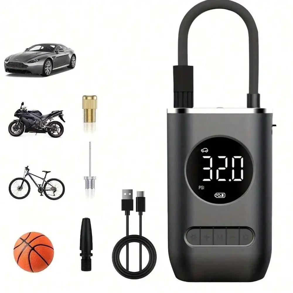 

Portable Mini Car Air Pump – Wireless Digital Display Handheld Tire & Motorcycle Ball Inflator чёрный