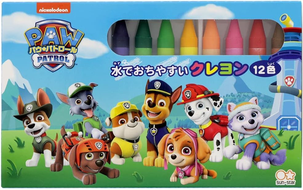 Of Sunstar Stationery Paw Patrol 12 1822278A [Set 2] Water-Removable Crayons, Colors,