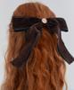 Anoetic Velvet Classic Ribbon Hairpin_Brown