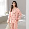 Women's Autumn Lycra Cotton Pajama Set – Long Sleeve & Pants, Breathable & Sweet Girlish Homewear