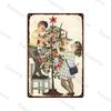 Frohe Weihnachten Santa Metallschild, Festliche Feiertags-Wanddekoration 20x30cm