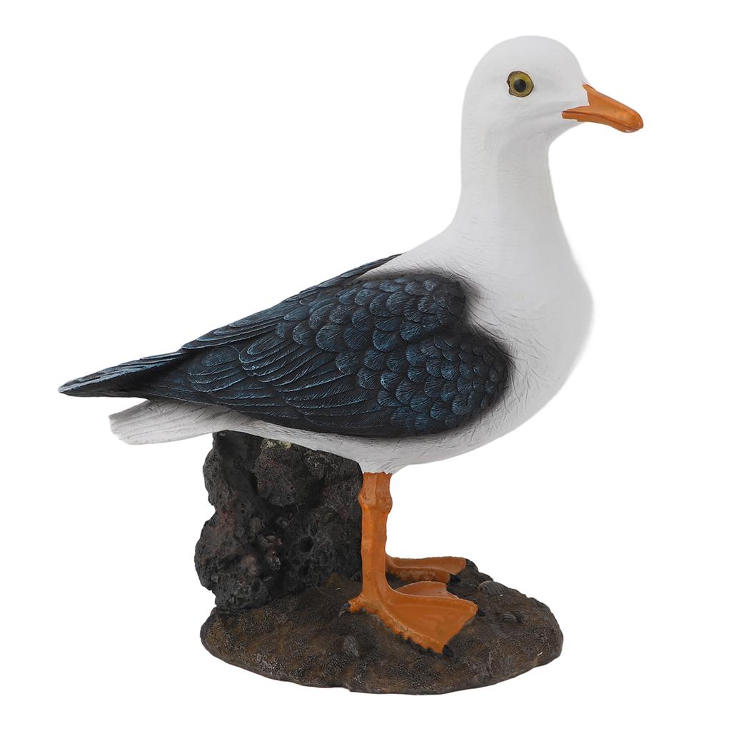 Resin Seagull Statue Sea Bird Figurine Mediterranean Style Ornament for Home Landscape Office Decoration